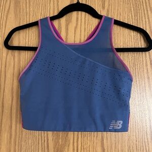 New Balance Blue and Magenta Athletic Crop Top/ Longline Bra